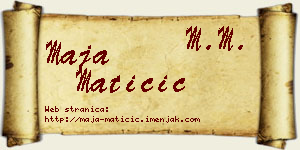 Maja Matičić vizit kartica